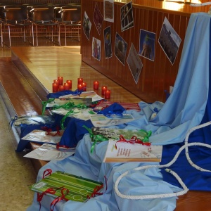 Adornos en la sala.